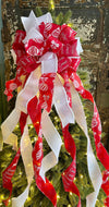 The Donner Red & White Christmas Tree Topper Bow