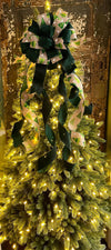 The Lorna Emerald Green Velvet Christmas Tree Topper Bow