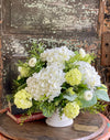 The Allison White Hydrangea Spring Centerpiece For Dining Table