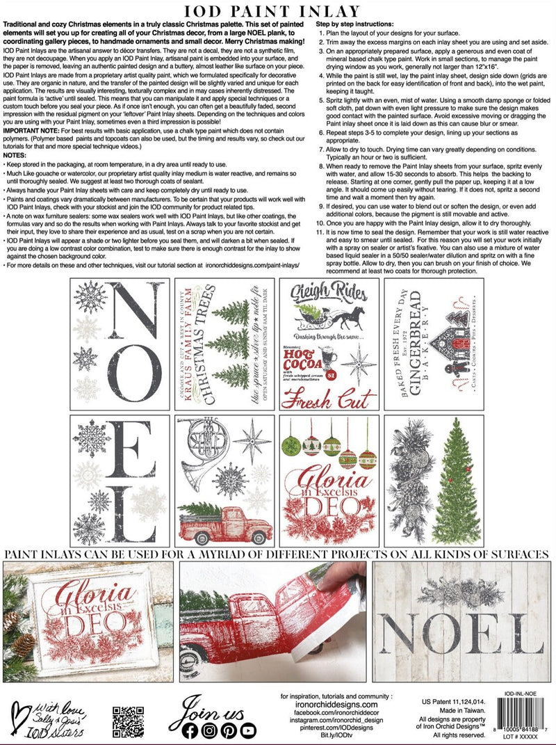 IOD Noel Holiday Paint Inlay Sheet