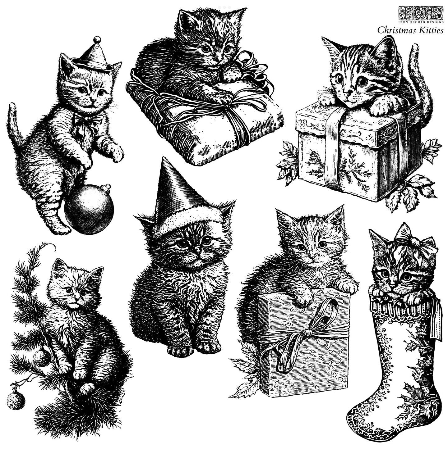 IOD Christmas Kitties Decor Stamp