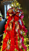 The Scottie Red Blue & Navy Scottish Terrier Plaid Christmas Tree Topper Bow