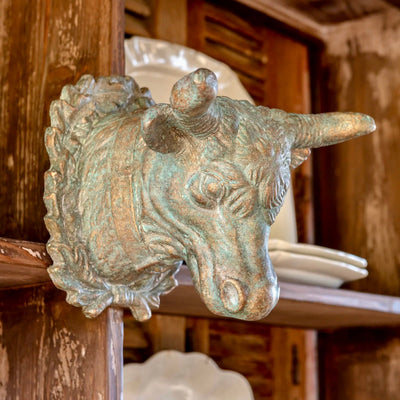 Cow head with wreath wall mount, faux resin cow head sculpture, farmhouse home decor, Boho home sign, gift for her, unique door hanger