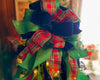 The Anka Red Emerald Green & Navy Velvet Christmas Tree Topper Bow