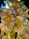 The Comet White & Gold Christmas Tree Topper Bow