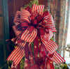 The Aubrey Cranberry Red & Black Christmas Tree Topper Bow