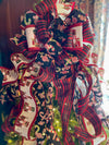 The Stefan deep Red Black & gold Christmas Tree Topper Bow
