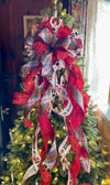 The GiGi Red White & Navy Plaid Christmas Tree Topper Bow