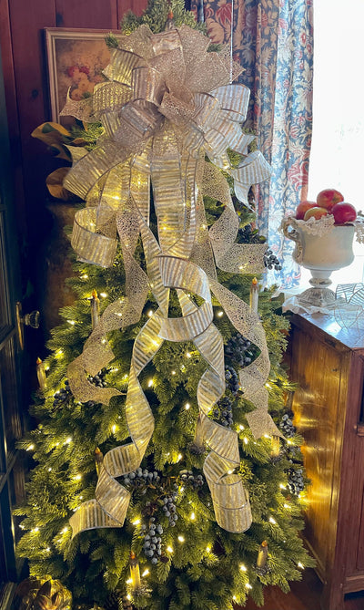 The Vixen Gold & Silver Christmas Tree Topper Bow