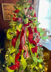 The Susie Red Pink & Lime Green Whimsical Christmas Tree Topper Bow