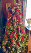 The Becca XL Red Green & Gold Plaid Christmas Tree Topper Bow