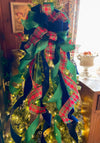 The Anka Red Emerald Green & Navy Velvet Christmas Tree Topper Bow