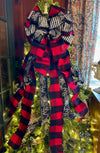 The Karen Red Black & White Check Christmas Tree Topper Bow, luxury ribbon topper, XL bow topper for christmas tree, oversized bow, lodge