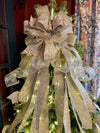 The Solange Gold & Silver Christmas Tree Topper bow, oversized bow, Gold Christmas tree bow, gold tree trimming bow, Silver Christmas bow