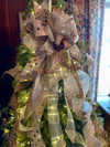 The Talia Gold Christmas Tree Topper Bow, Christmas Bow for wreaths, Bow for Christmas tree, Bow topper, Gold Christmas tree bow
