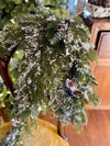 The Shane Faux Snowy Mixed Pine Drop pick, Winter weeping swag pick, Christmas swag, icy winter teardrop swag