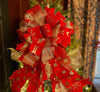 The Ludwig Red & Gold Christmas Tree Topper Bow, Tree trimming bow, Xmas bow, nutcracker Christmas bow, ribbon topper, XL bow