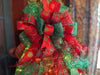 The Tina Red & Green Christmas Tree Topper Bow, Bow topper for christmas tree, Plaid bow, tree trimming bow, red and green bow for tree