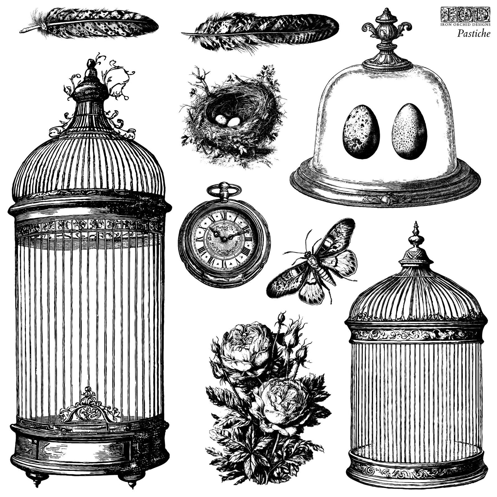 IOD Pastiche Decor Stamp, Stamp for crafts, craft supply, Cottage decor, Card embellishment, French country stamp designs