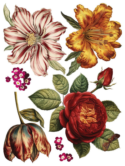 IOD Collage De Fleurs Rub On Transfer Sheet
