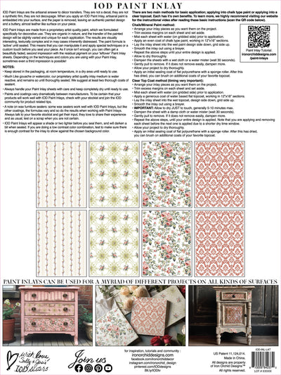 IOD Lattice Rose Paint Inlay Sheet, Paint Transfers for crafts, craft supply, furniture embellishment