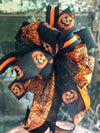 The Minerva Black & Orange Halloween Spiderweb Bow
