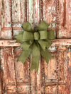 The Olive Green Burlap Bow
