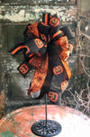 The Minerva Black & Orange Halloween Spiderweb Bow