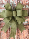 The Olive Green Burlap Bow